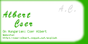 albert cser business card